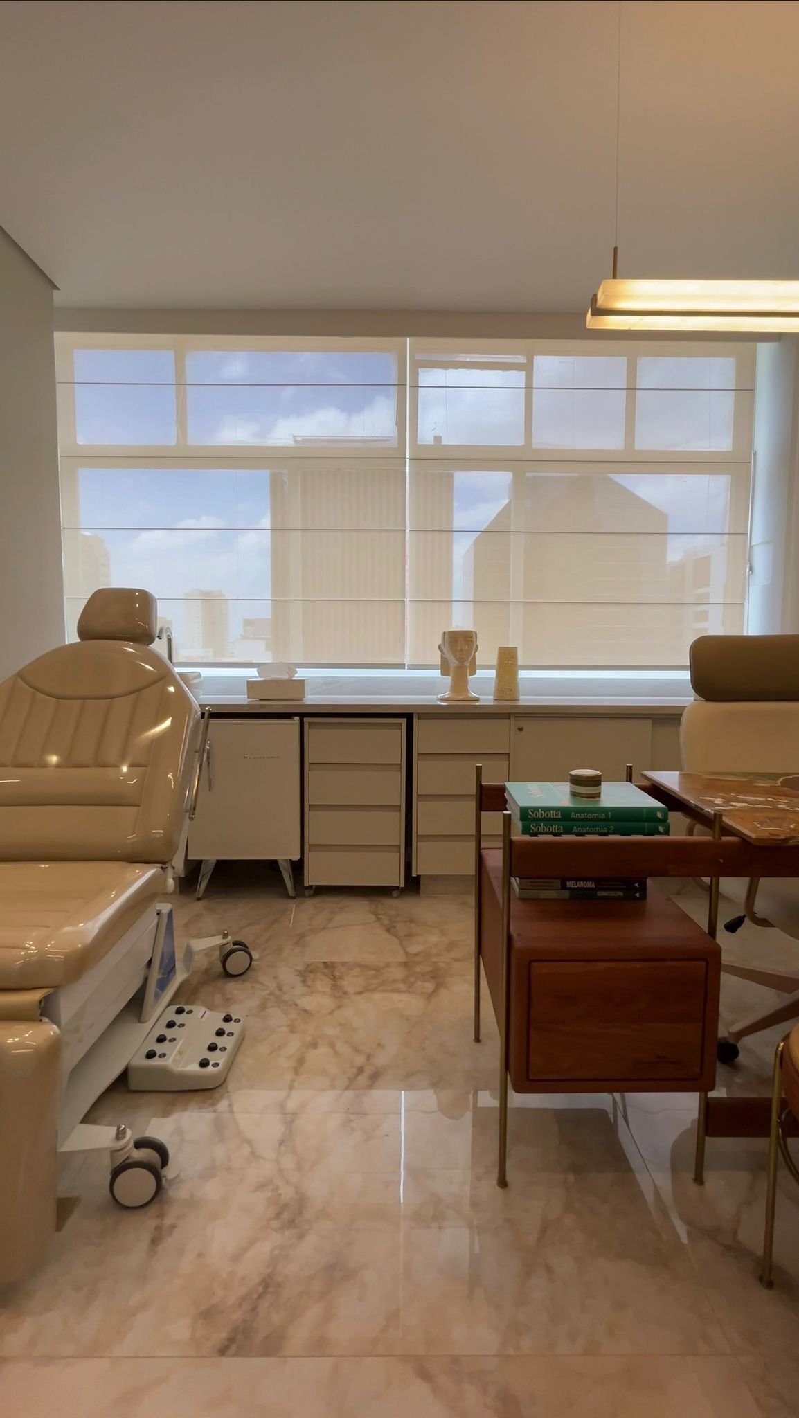 Roman shades in a medical office
